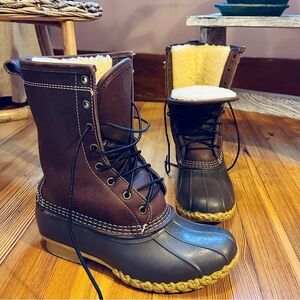 LL Bean Women's Duck Boots, 10" Shearling-Lined